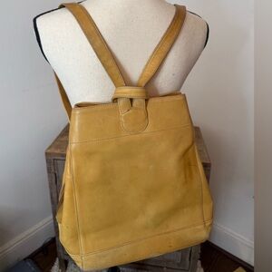 Ellington Leather Backpack Purse Satchel camel color zipper pocket out & inside